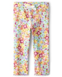 Baby And Toddler Girls Ribbed Floral Leggings - rose pottery | The Children's Place