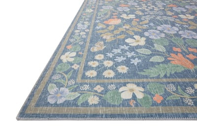 Cotswolds Willow (COT-03) Indigo Printed Area Rug | Rugs Direct