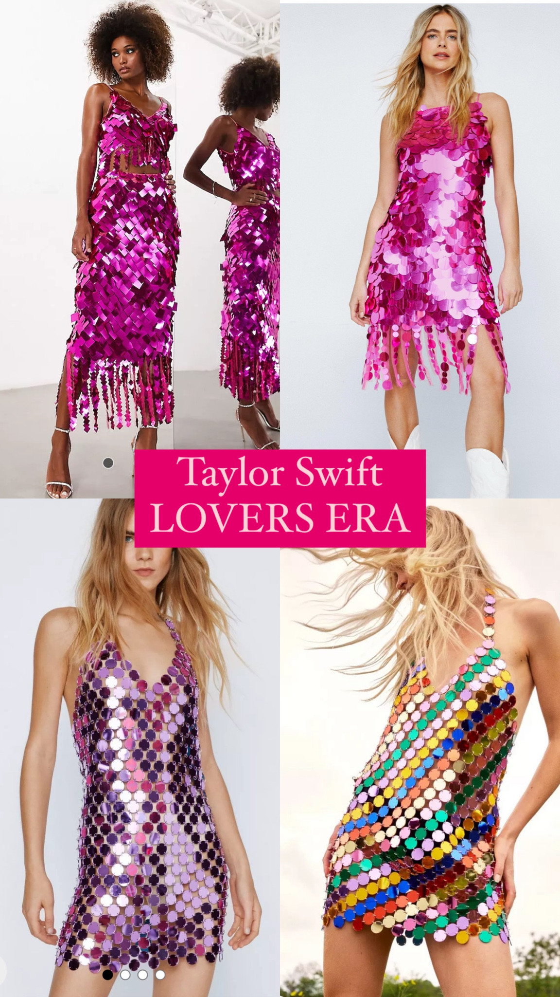 large disc sequin fringe detail shift dress whatverowears on LTK