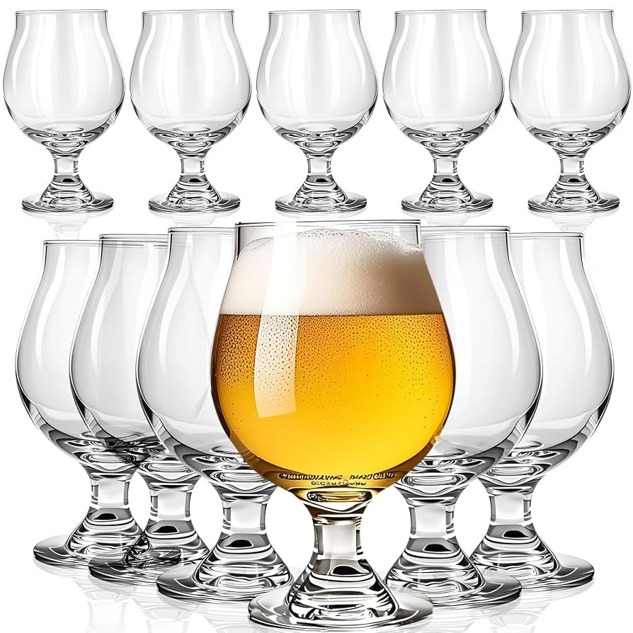 Sabary 12 Pcs 16 oz Classic Craft Goblet Beer Glasses Belgian Style Tulip Beer Glasses Cup Drinki... | Amazon (US)