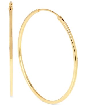 Hint of Gold Hoop Earrings in 14k Gold-Plated Sterling Silver and Brass, 45MM | Macys (US)