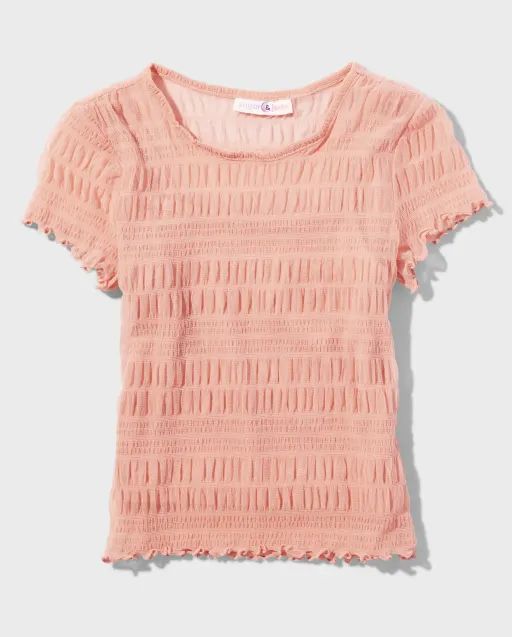 Mesh Smocked Tee - Desert Flower | The Children's Place