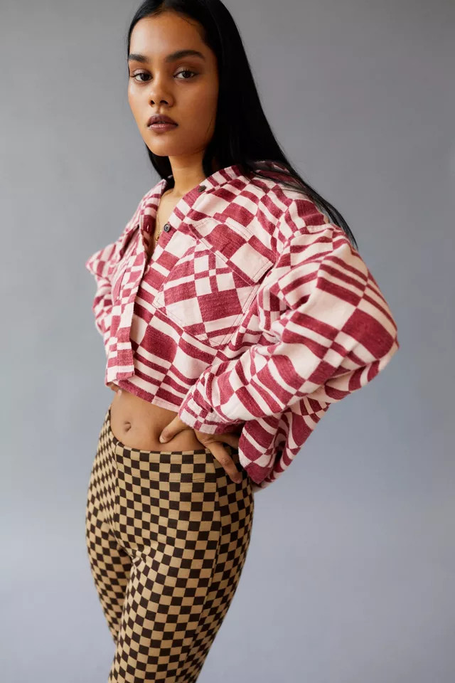 BDG Caleb Cropped Flannel Shirt | Urban Outfitters (US and RoW)