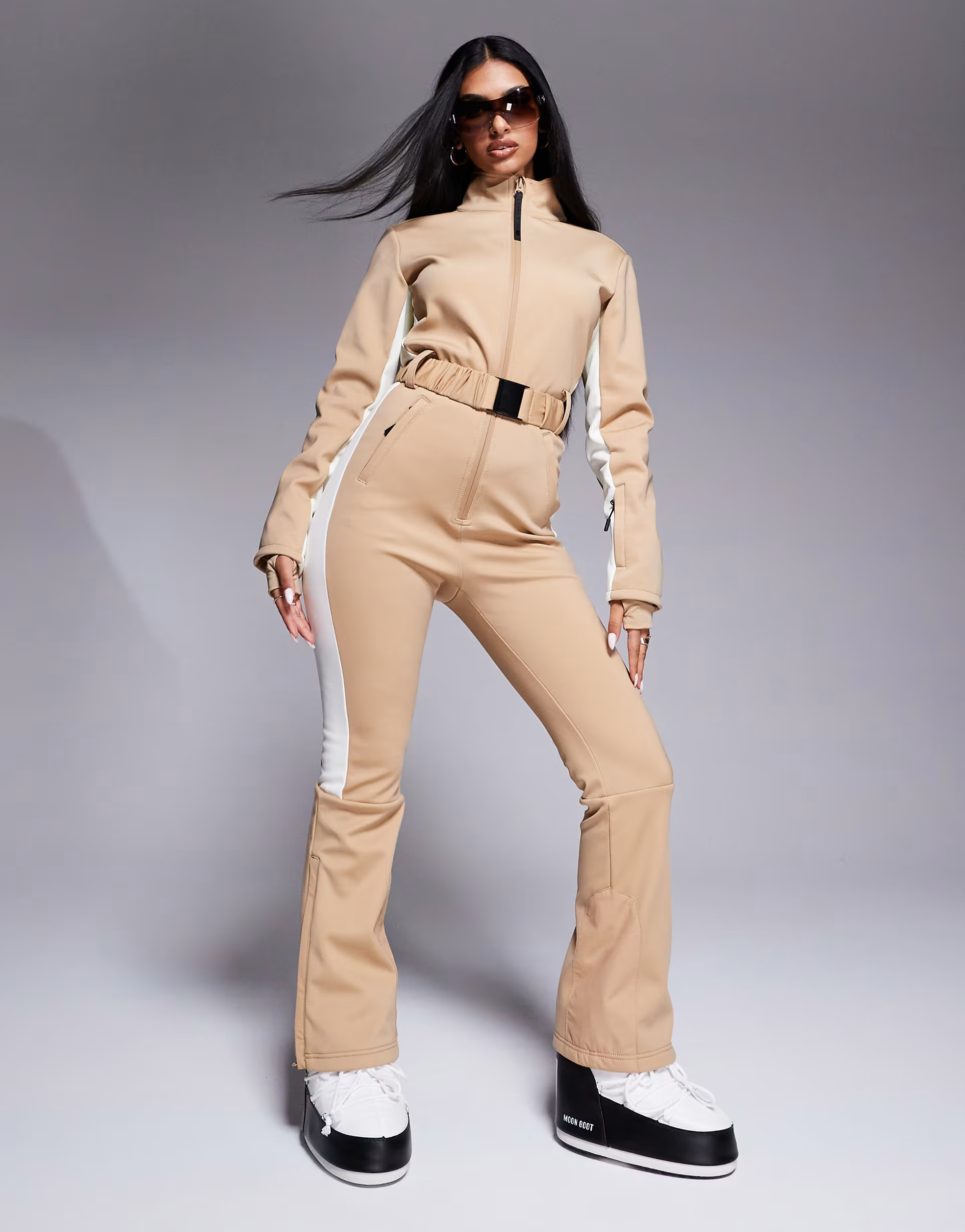 ASOS 4505 Ski soft shell water repellent insulated ski suit in caramel | ASOS (Global)