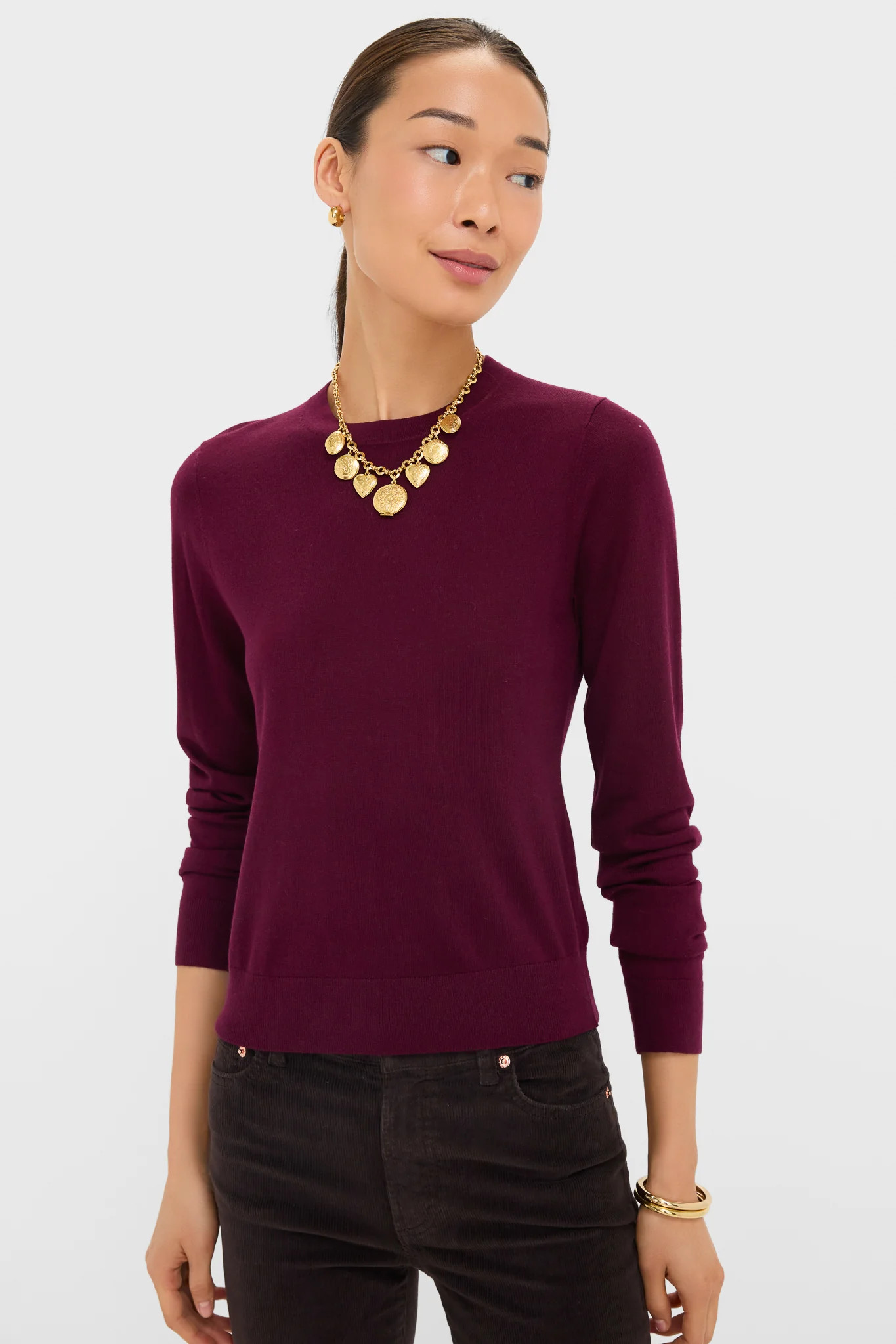 Winetasting Cashmere Silk Long Sleeve Katie Tee | Tuckernuck (US)