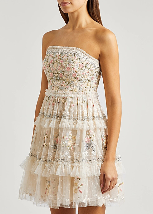 Primrose Bouquet embroidered tulle mini dress | Harvey Nichols (Global)