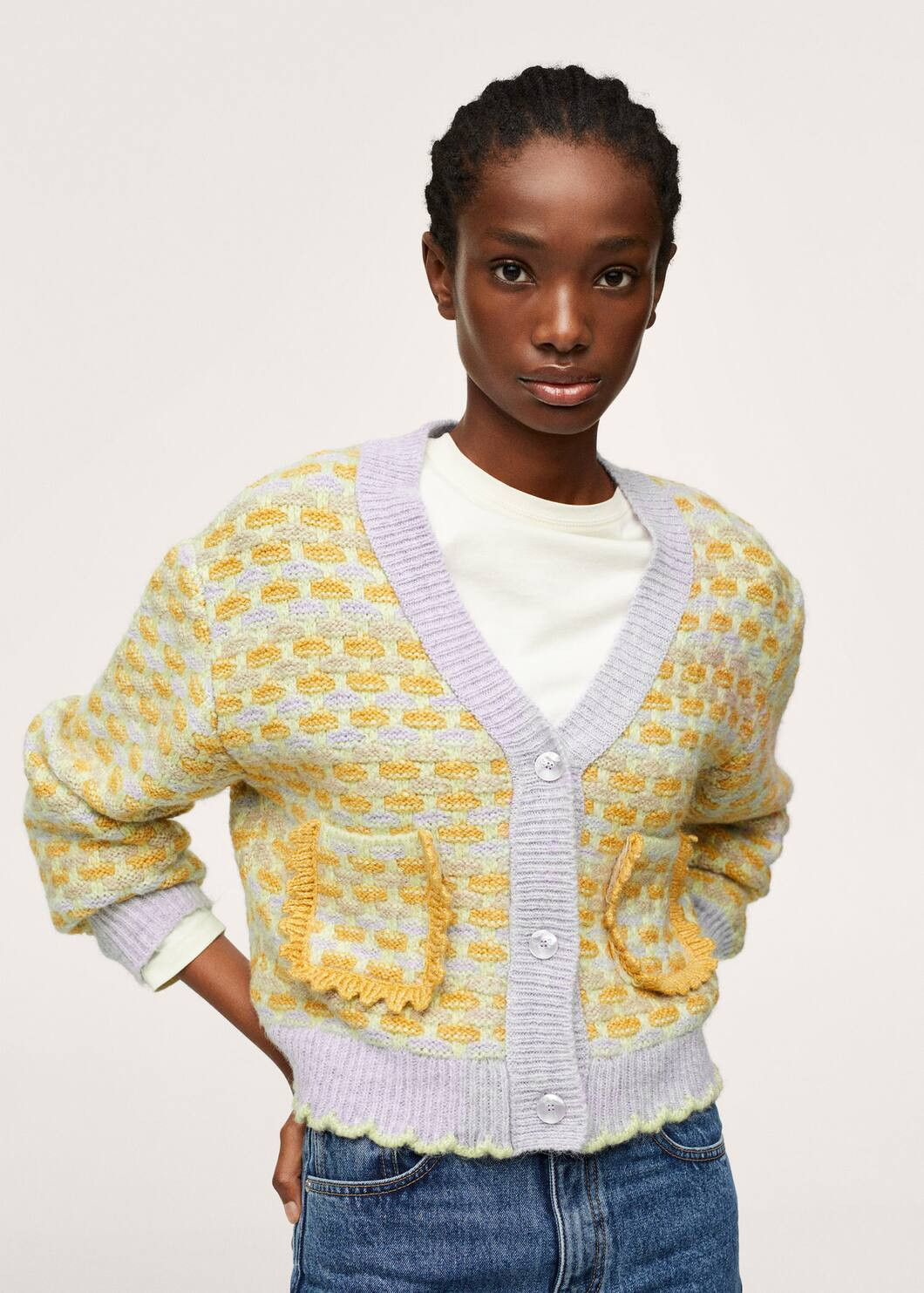Multi-color knit cardigan | MANGO (US)