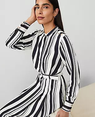 Striped Maxi Flare Dress | Ann Taylor