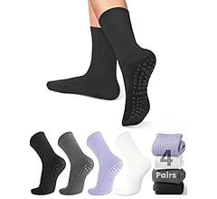 yeuG Non Slip Pilates Socks with Grips for Women, Grip Socks for Yoga Ballet Barefoot Workout Ant... | Amazon (US)