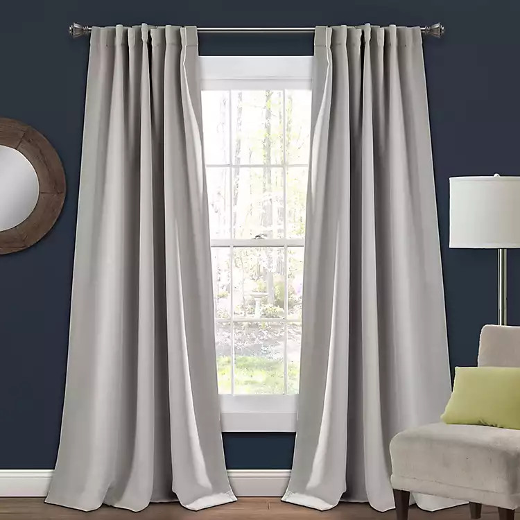 Light Gray Blackout Curtain Panel Set, 95 in. | Kirkland's Home