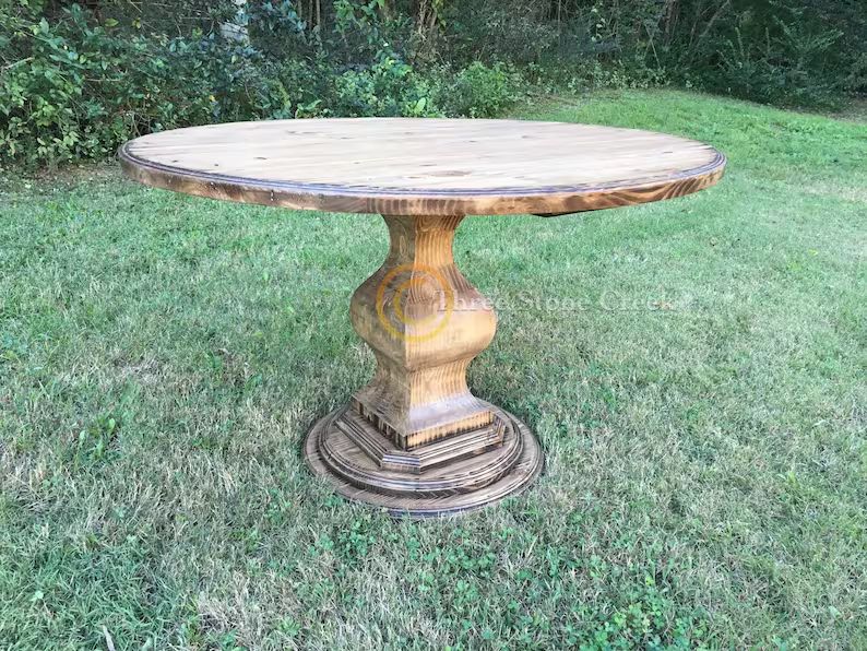 Round Baluster Pedestal Table - Three Stone Creek | Etsy (US)