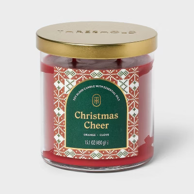 2-Wick Lidded Glass Christmas Cheer Jar Candle 5.1oz - Threshold™ | Target