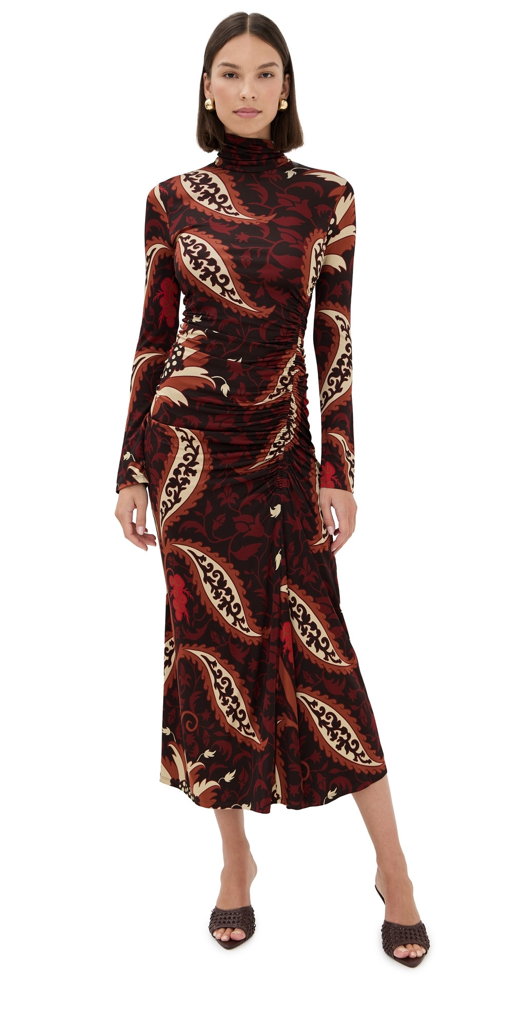 Johanna Ortiz Start Point Ankle Dress Black/Mocha/Sand/Red 8 | Shopbop