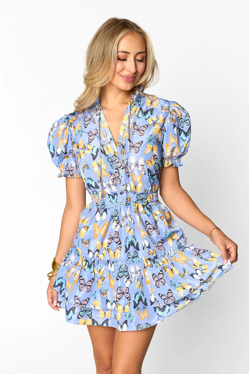 Clementine Elastic Waist Mini Dress - Painted Lady | BuddyLove