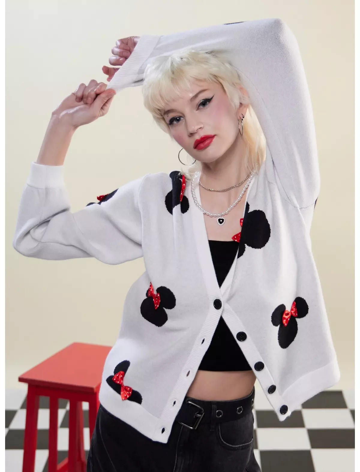 Disney Minnie Mouse Polka Dot Bows Girls Cardigan | Hot Topic