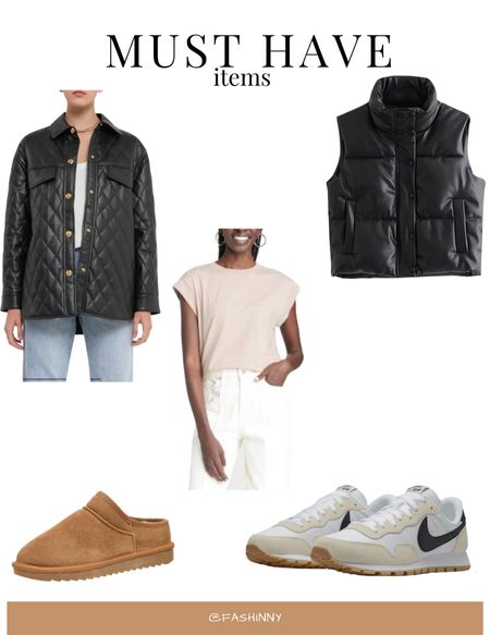 5 items you must have 



Cropped puffer, faux leather, faux leather vest, Nike Pegasus, cushionaire slippers

#LTKstyletip #LTKFind #LTKunder100