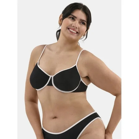 No Boundaries Women s Tanlines Underwire Bikini Top Sizes XXS-XXL | Walmart (US)