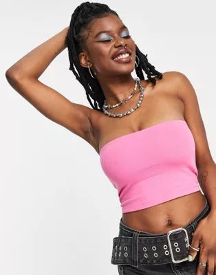 Noisy May bandeau top in pink | ASOS (Global)