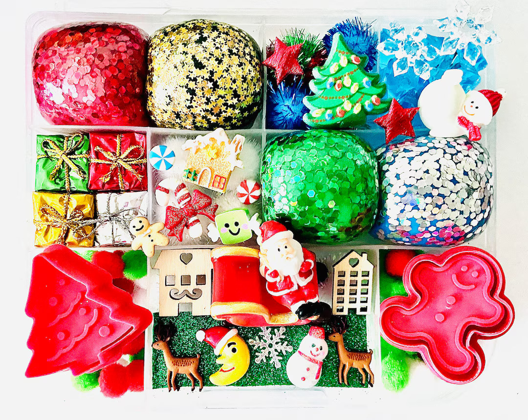 Santa's Comin' to Town! ,Christmas Play Dough kit, play dough kit,Christmas sensory kit ,playdoh ... | Etsy (US)