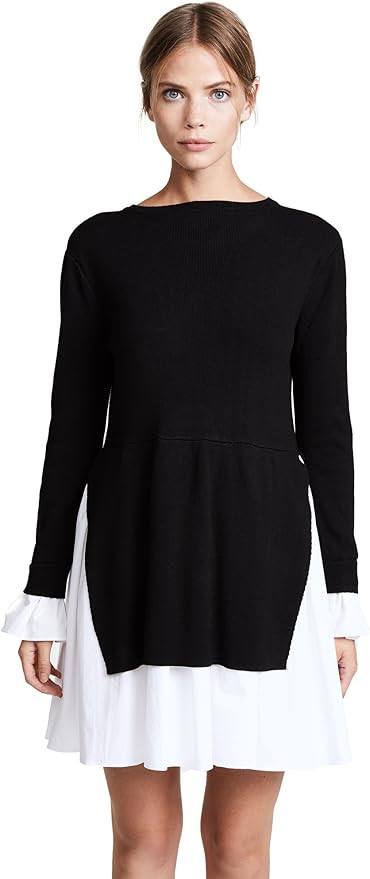 English Factory Women's Poplin Combo Knit Dress | Amazon (US)