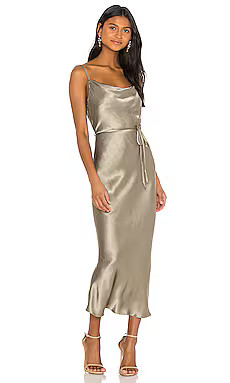 Shona Joy La Lune Bias Cowl Midi Dress in Sage from Revolve.com | Revolve Clothing (Global)