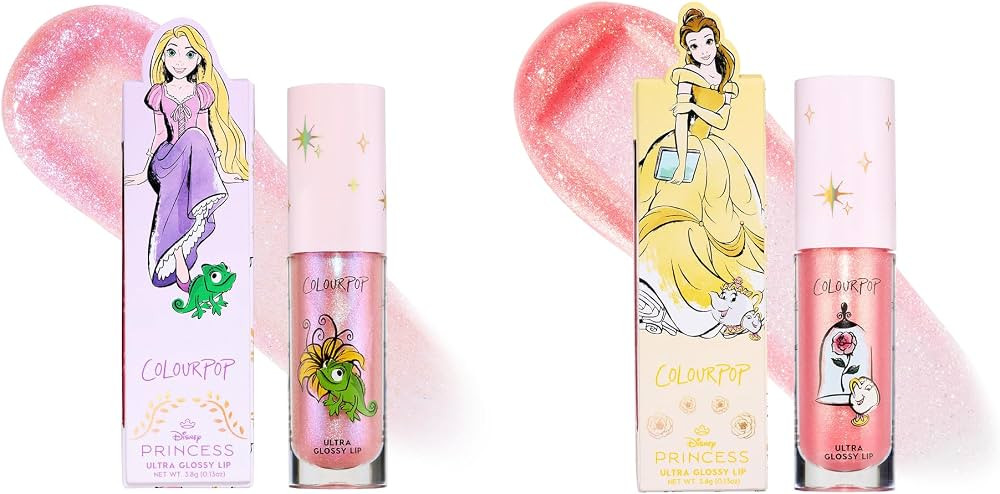 ColourPop Disney Princess Lip Gloss Duo - Ultra Glossy Lip Gloss Courageous Rapunzel Pinky Lilac ... | Amazon (US)