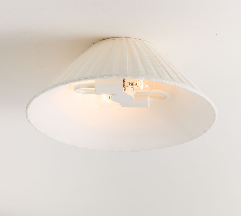 Baylor Round Pleated Shade Flush Mount (16") | Pottery Barn (US)