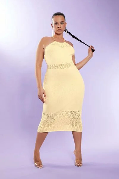 Plus Size Crochet Halter Midi Dress | Forever 21