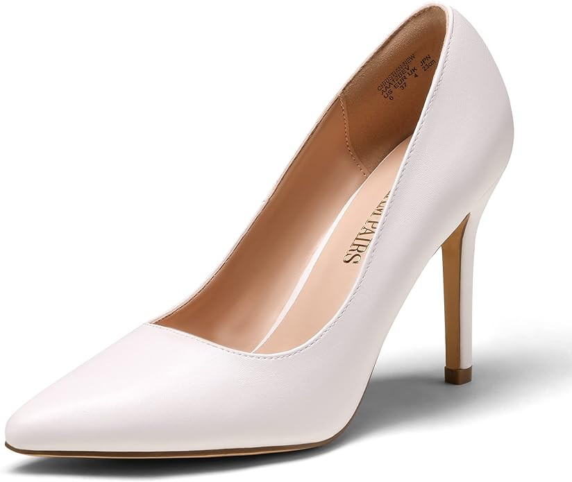 DREAM PAIRS Women's Closed Toe High Heels Dress Pointed Toe Wedding Pump Shoes | Amazon (US)