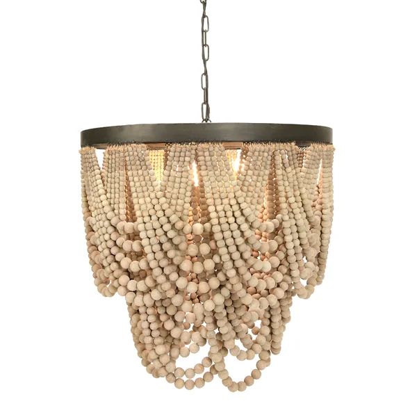 Hatfield 3 - Light Unique Tiered Chandelier with Beaded Accents | Wayfair Professional