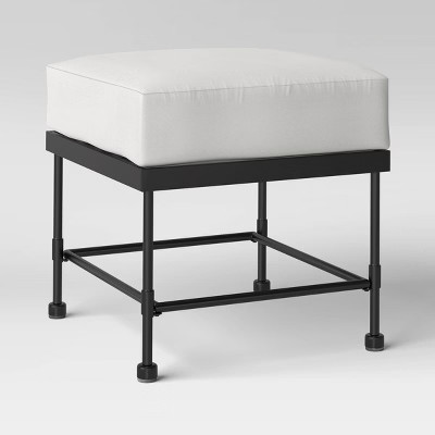Midway Metal Patio Ottoman - Black - Threshold™ designed with Studio McGee | Target