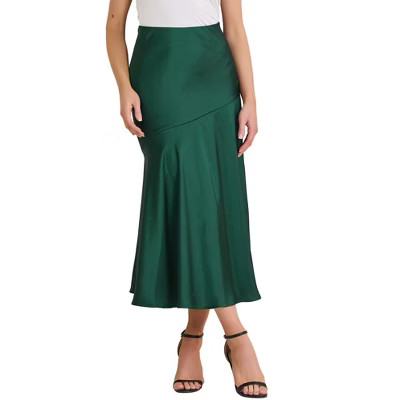 INSPIRE CHIC Women's Satin Maxi Fall High Waist Casual Cocktail Party Wedding Mermaid Long Skirts... | Target