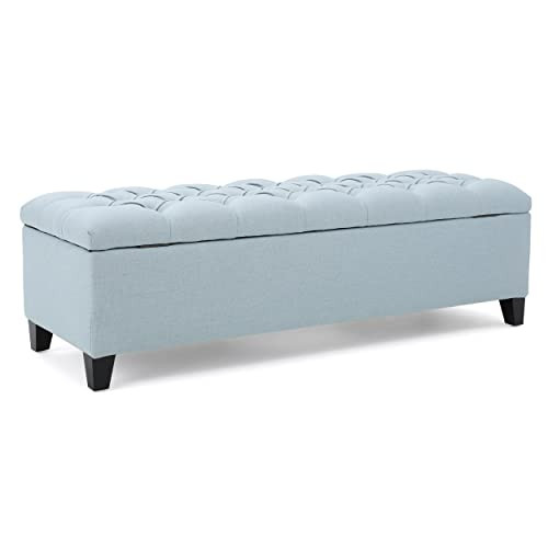 Christopher Knight Home Ottilie Fabric Storage Ottoman, Light Sky | Amazon (US)