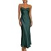 Realtix Satin Spaghetti Strap Backless Midi Dress Cocktail Wedding Guest | Amazon (US)