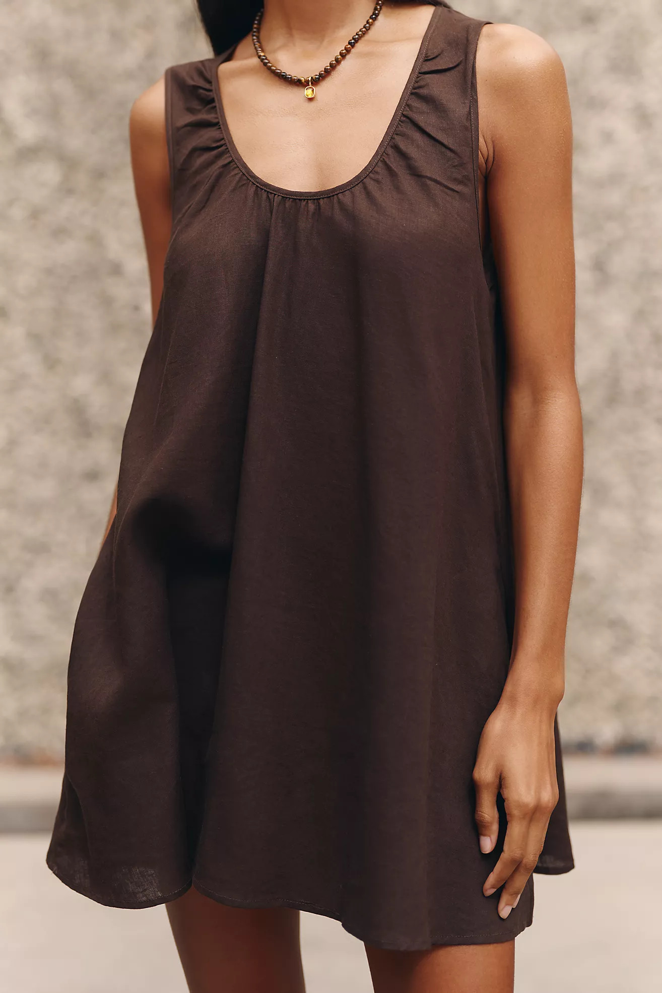 Celandine Linen-Blend Scoop Dress | Anthropologie (US)