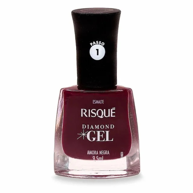 Esmalte Risqué Diamond Gel Amora Negra Hipoalergênico com 9,5ml | Drogasil BR