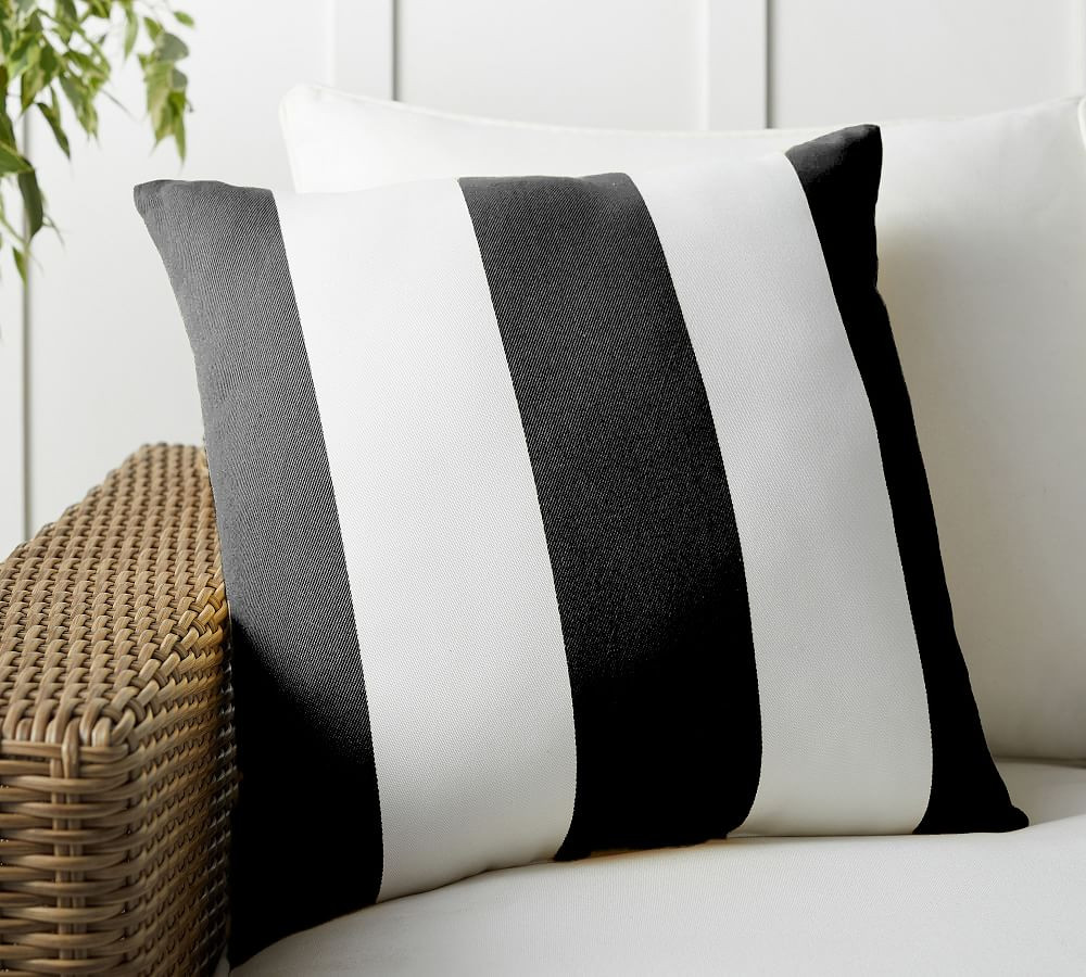 Classic Striped Outdoor Pillow | Pottery Barn (US)