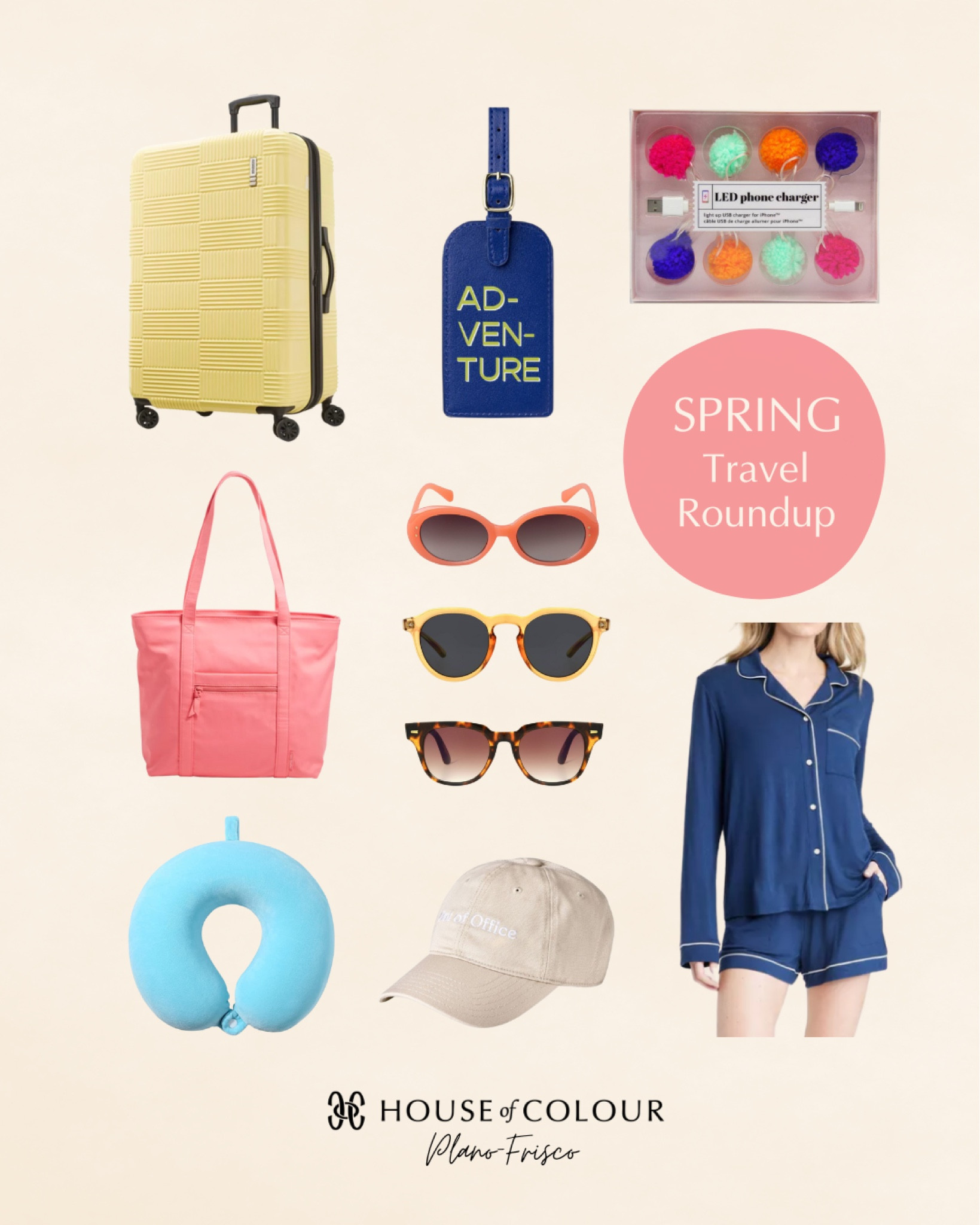 Travel essentials roundup for House of Colour Springs. Make plans to take these fun accessories on your next vacation! 

#hoc #hocspring #houseofcolourspring 

#LTKFind #LTKtravel #LTKU