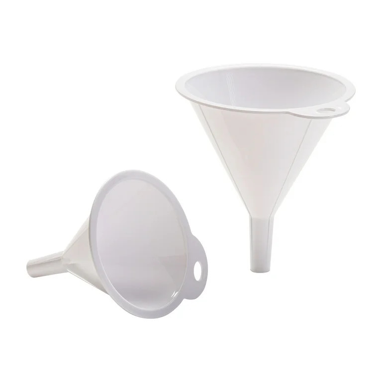 Mainstays 2-Piece Kitchen Funnel Set, White, Plastic | Walmart (US)