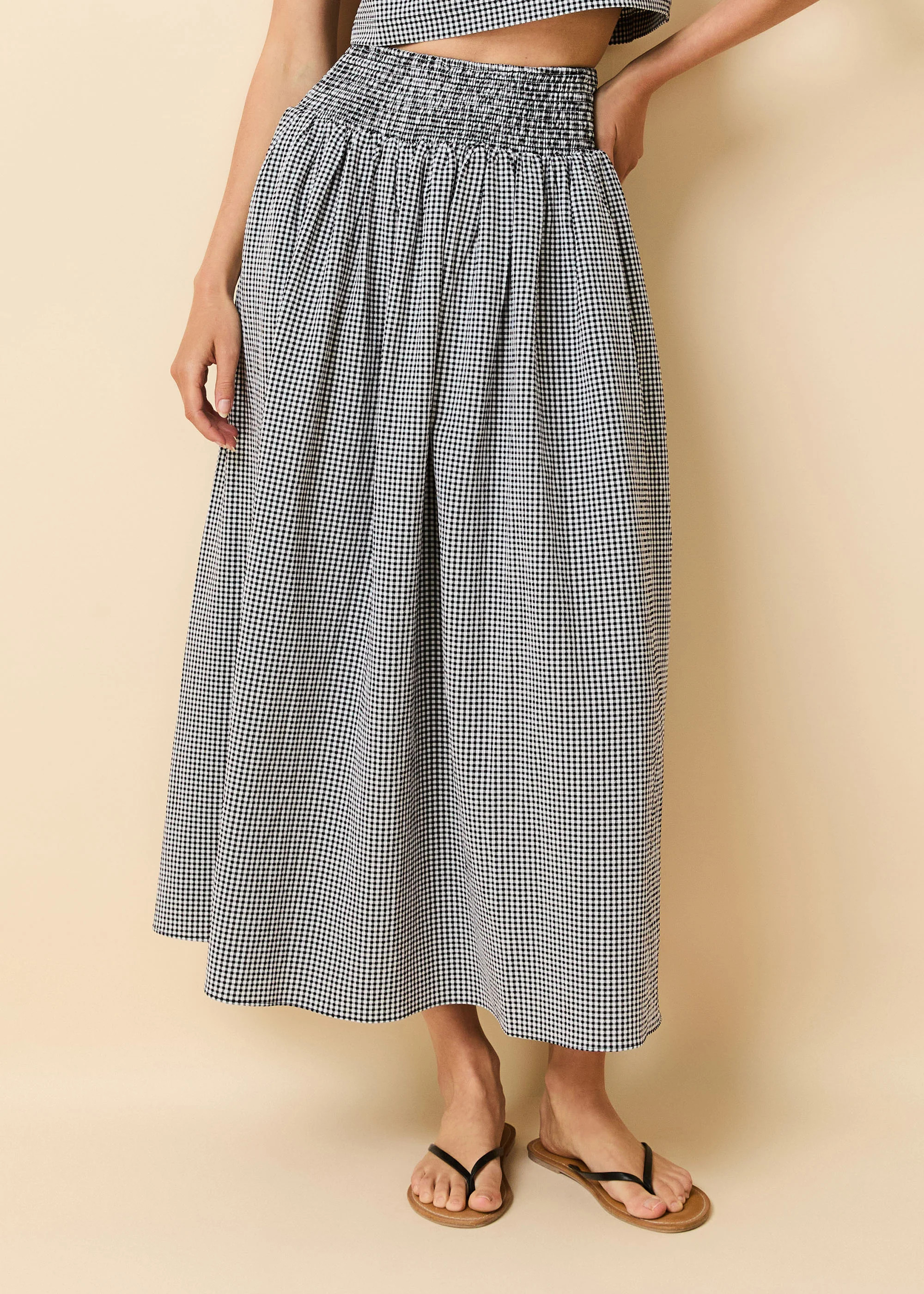 Noreen Skirt Seersucker Noir Gingham | Solid & Striped