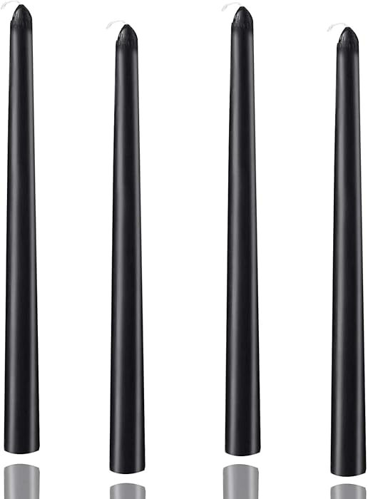 10 inch Black Taper Candles Set of 4 Tapered Candle, Tall Candlesticks,Dripless and Smokeless,Hom... | Amazon (US)