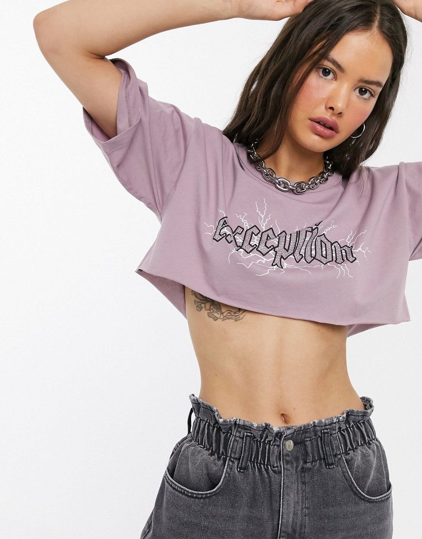 ASOS DESIGN super crop boxy t-shirt with hotfix in wash-Pink | ASOS (Global)