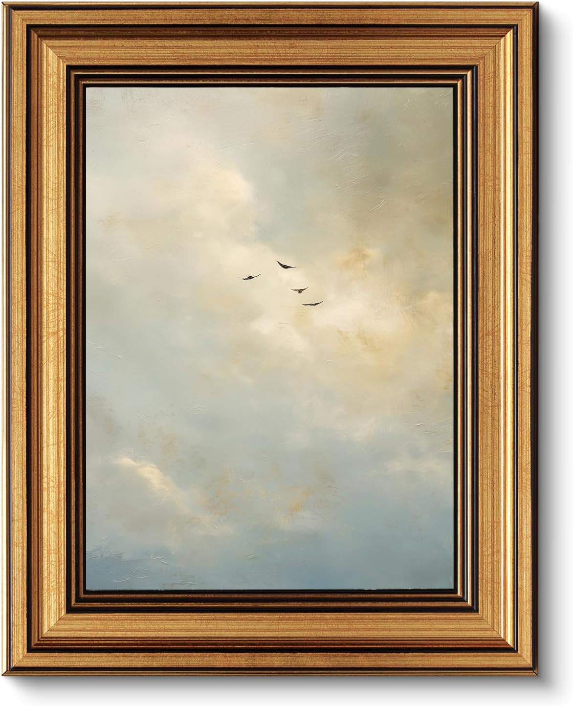 VIYYIEA Vintage Gold Framed Wall Art for Living Room,【Above The Clouds】-(10L x 8W) | Amazon (US)