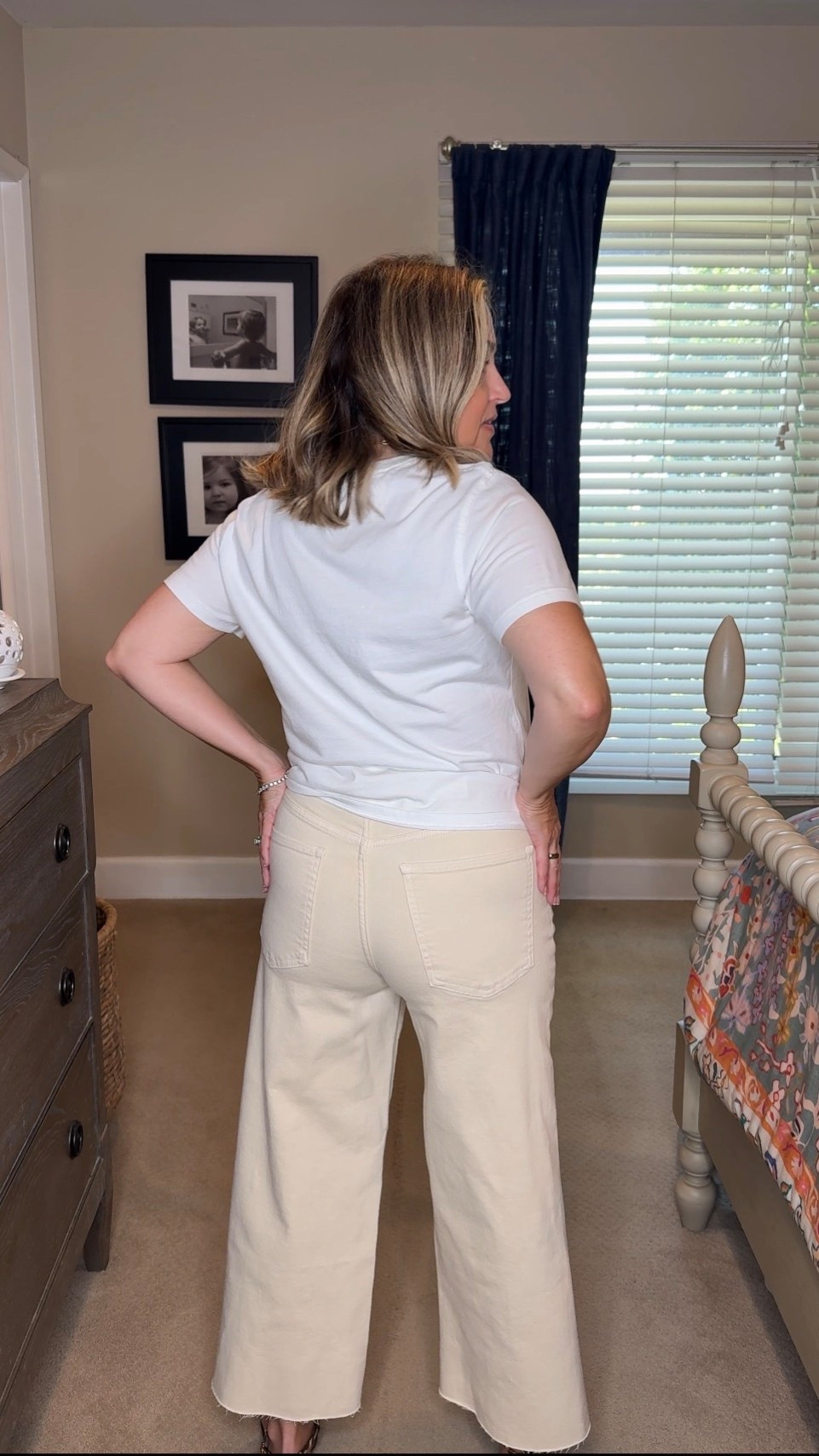 These jeans are the perfect color to keep things light, but start mixing and fall pieces. They are a bit wide leg, raw edge at the bottom so they can be cut if you want and are stretchy enough to work perfectly with a menopausal belly.  Over 50 looks that will keep you polished and comfortable without looking frumpy. ￼

#LTKgrwm #LTKOver40 #LTKSaleAlert