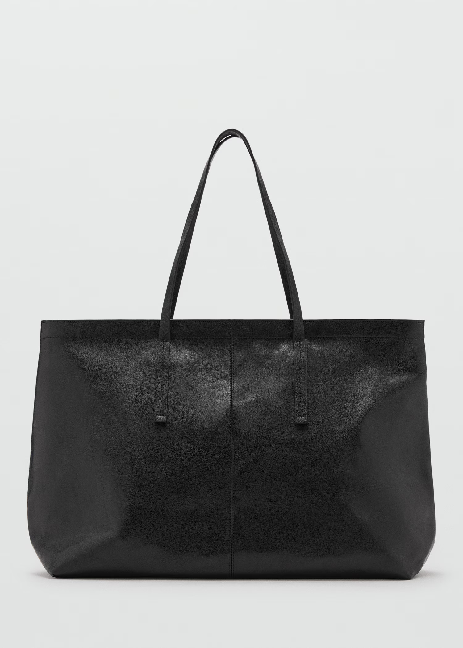 Sac shopper cuir - Femme | MANGO France métropolitaine | Mango EU