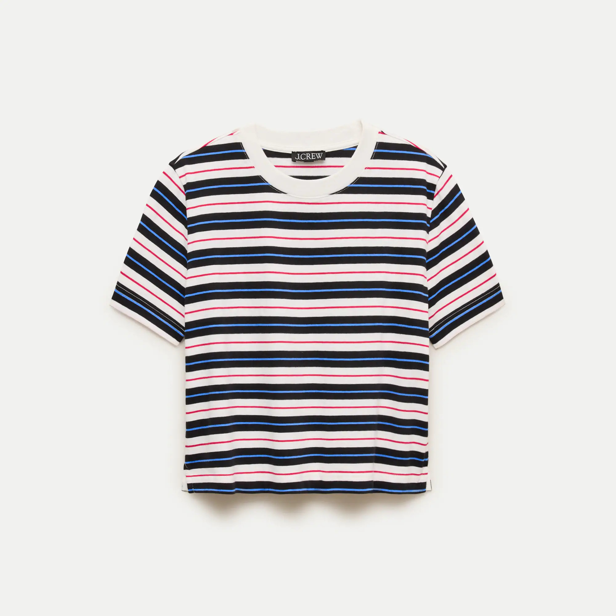 Boyfriend jersey relaxed cropped T-shirt in stripe | J. Crew US
