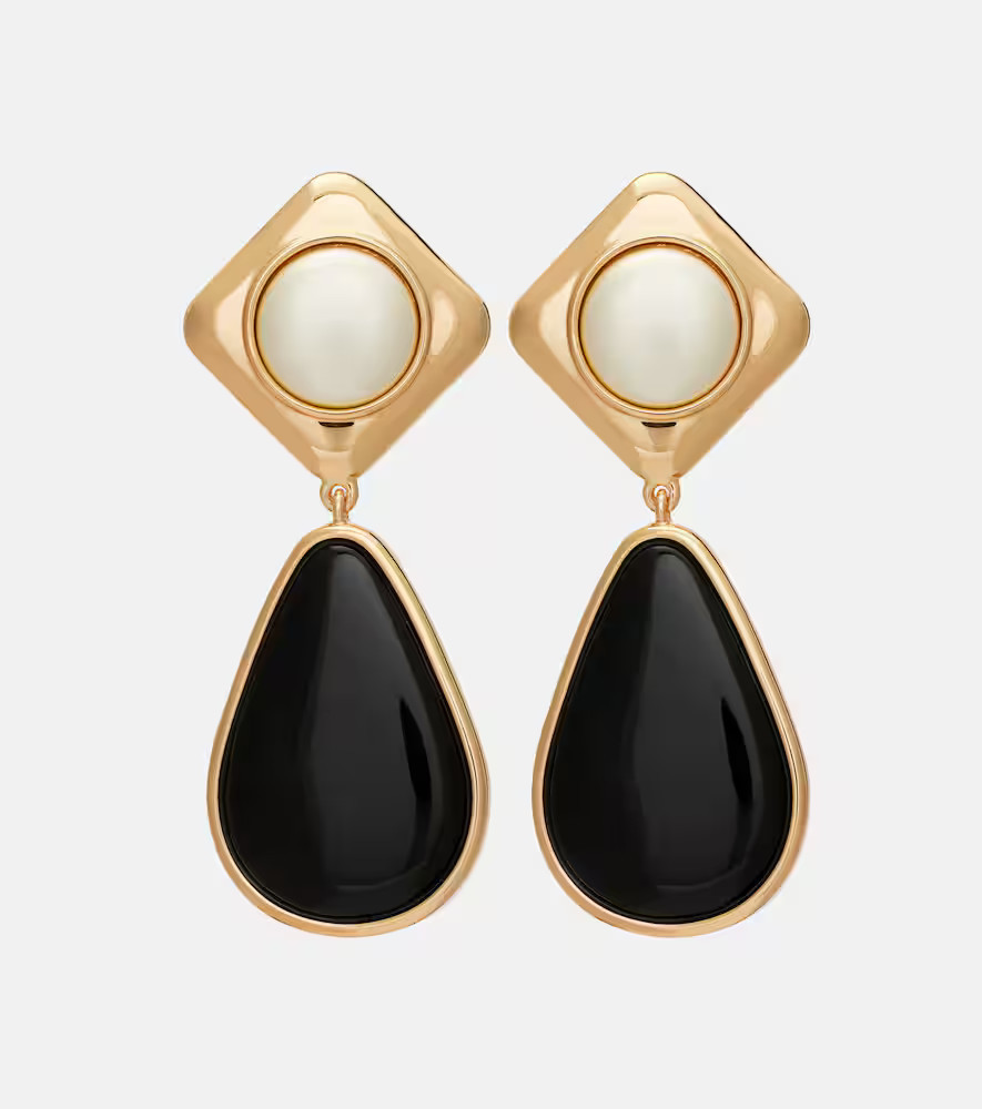 Self-Portrait Gold-plated drop earrings | Mytheresa (UK)