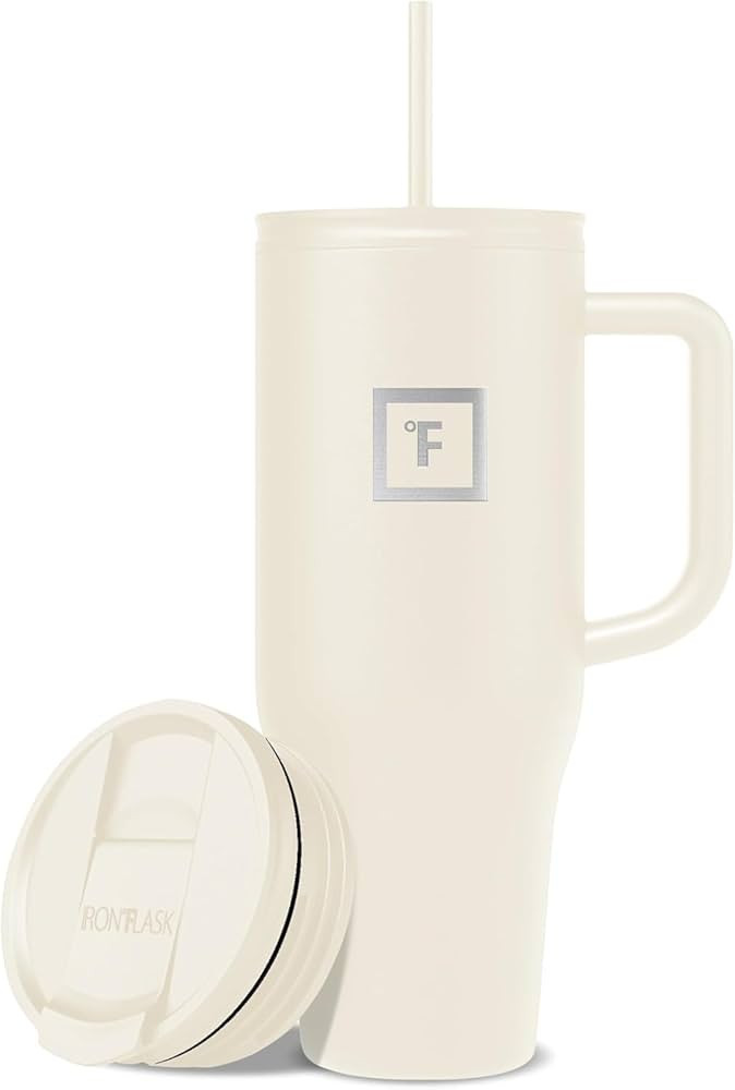IRON °FLASK Co-Pilot Insulated Mug w/Straw & Flip Cap Lids - Cup Holder Bottle for Hot, Cold Dri... | Amazon (US)