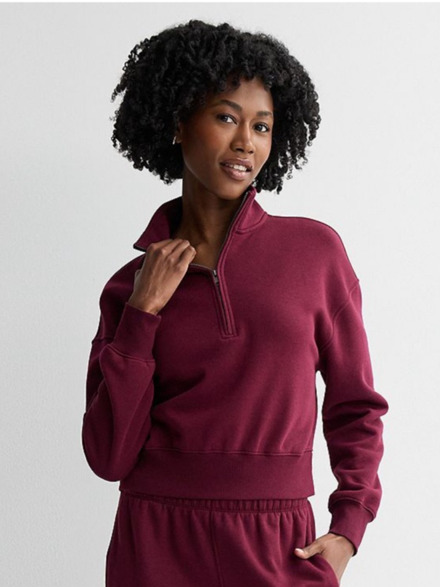 Just picked up this quarter zip the other day while making a return! It’s SO cute and very nice quality! I did a medium