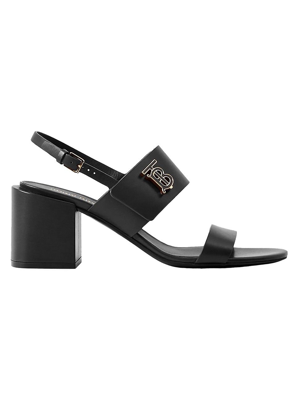 Virginia 65MM Monogrammed Logo Leather Ankle-Strap Sandals | Saks Fifth Avenue